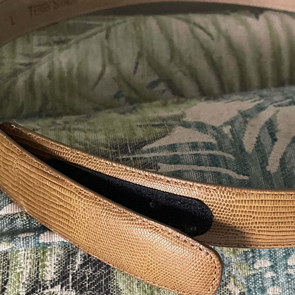 Vintage Terry Stack Italian Leather Tan Belt !